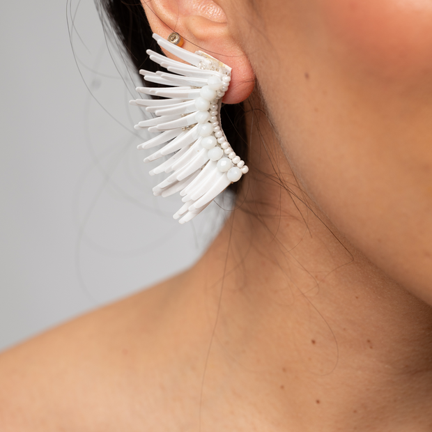 Angel Wing Earrings - White