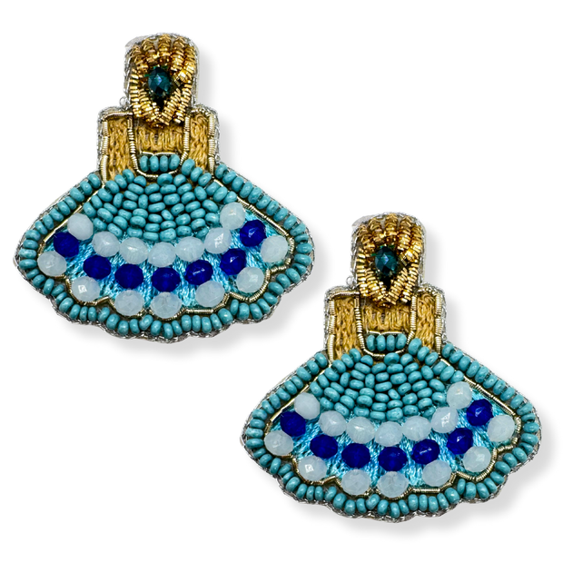 Princess Gown Stud Handmade Beaded Charm Jewelry Earrings