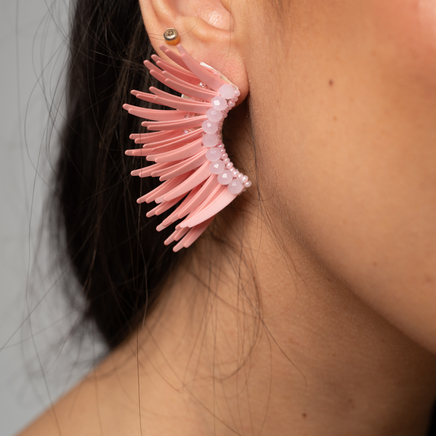 Salmon Angel Wing Earrings