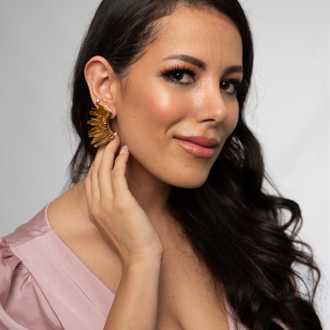 Gold Angel Wing Earrings | Drop Earrings Gold | Vani Trapani