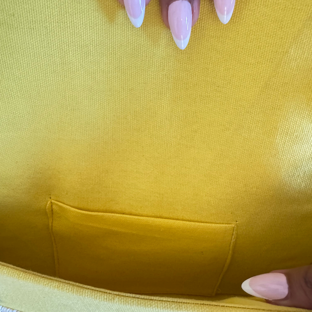 Lemon Beaded Shoulder Bag-Handmade Summer Cocktail Party Purse