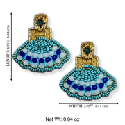 Princess Gown Stud Handmade Beaded Charm Jewelry Earrings