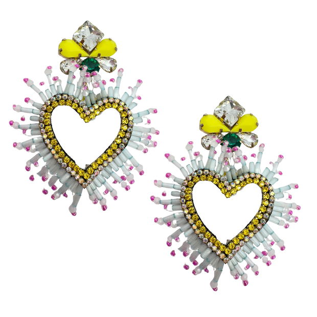 Valerie Heart Earrings - White Heart Earrings