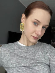 Surreal Dangle Eye Clip On Earrings