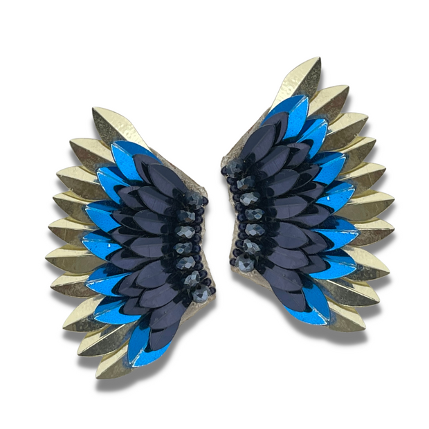 Small Wing Earrings-Blue Ombre