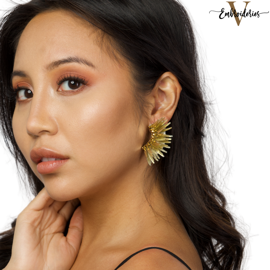 ピアス wing bling 14K post Kirakira earrings 14K Gold Cherub Angel Diamond Wings Dangle Earrings