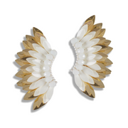 Small Wing Earrings-White Gold