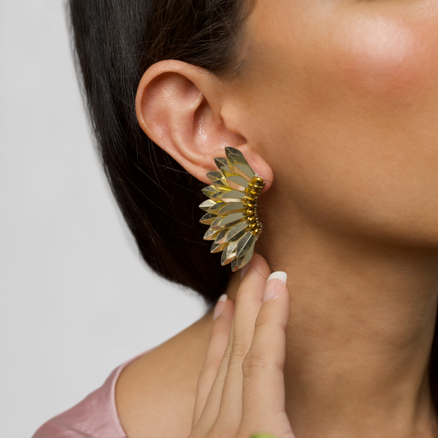 Gold Statement earrings- small