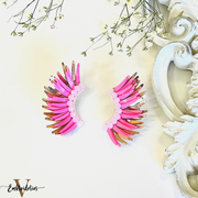 Pink Rose Gold Angel Wing Earrings