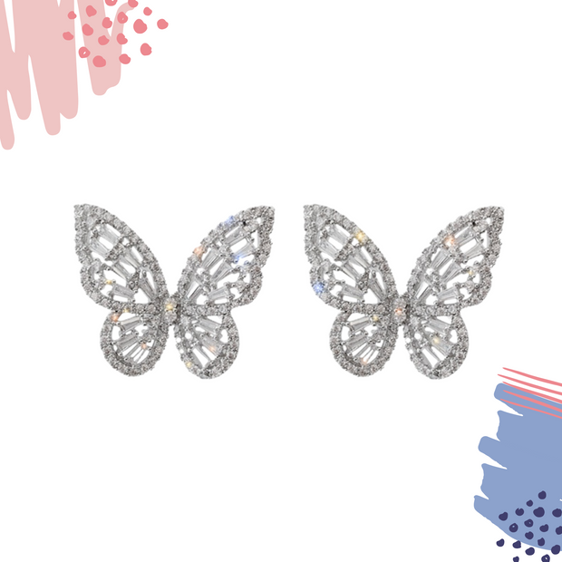 diamond butterfly earrings