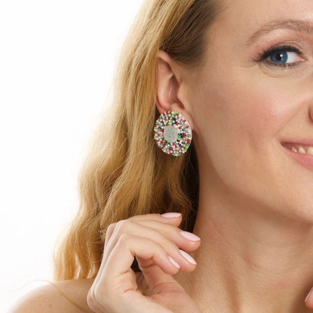 fancy colorful perla stud earrings