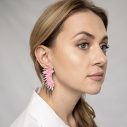 Pink Rose Gold Wing Earrings