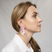 Pink Rose Gold Wing Earrings