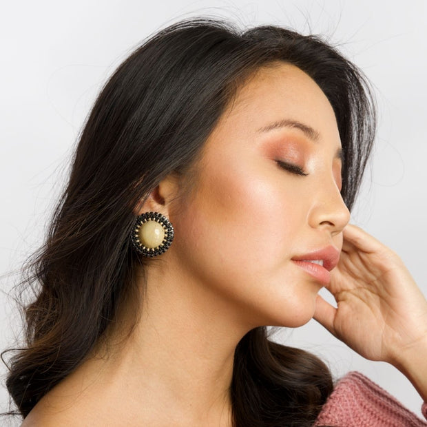 black and gold beaded earrings