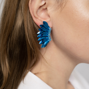 Small Wing Earrings-Royal Blue