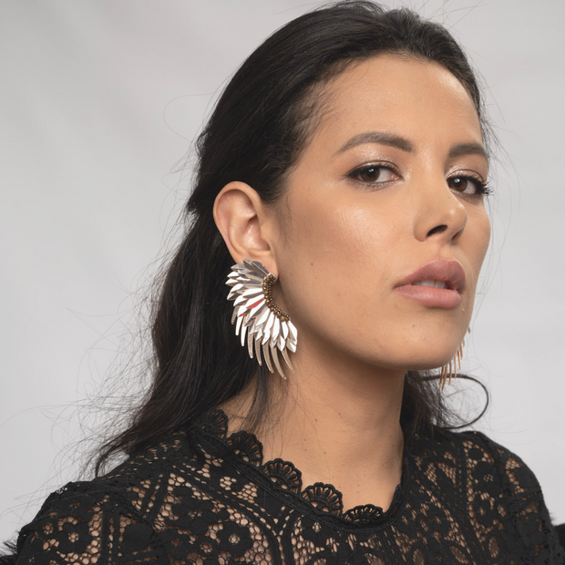 Large Rose Gold Angel Wing Earrings Earrings for Girls Vani