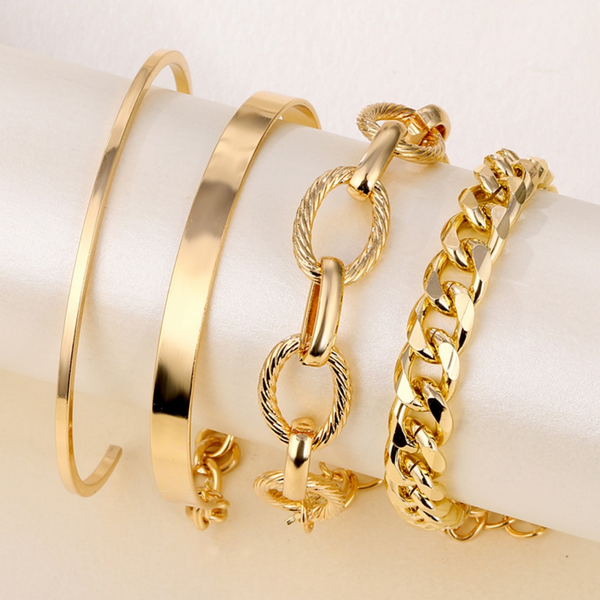 Gold link chain bracelet for women