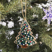 hand beaded christmas tree ornament
