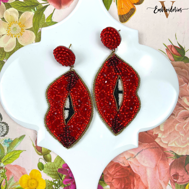 Eliott Lips Earrings - Red Lips Earrings