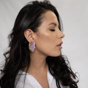 Small Wing Earrings-Lavender Rose Gold