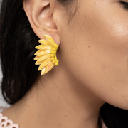 Small Wing Earrings-Iridescent Yellow