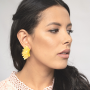 Small Wing Earrings-Iridescent Yellow