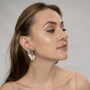 Small Wing Earrings-Rose Gold Silver