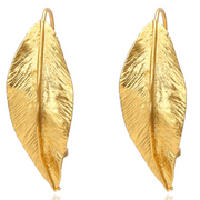 Retro Earrings for girls, Gold leaf earring, bohemian party style, Statement drop earring, Wedding earring, Metal leaf earring for women