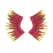 Garnet Gold Angel Wing Earrings