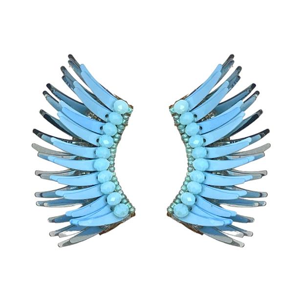 Ice Blue Angel Wing Earrings