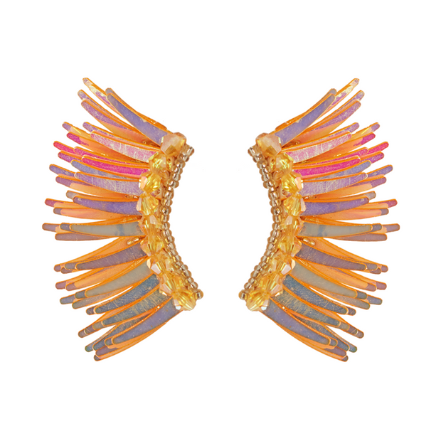 Iridescent Gold Angel Wing Earrings