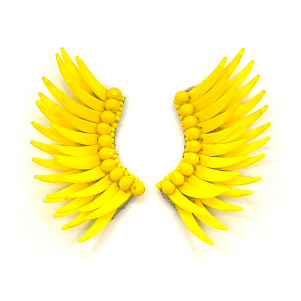 Lemon Angel Wing Earrings