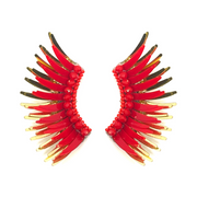 Red Gold Angel Wing Earrings