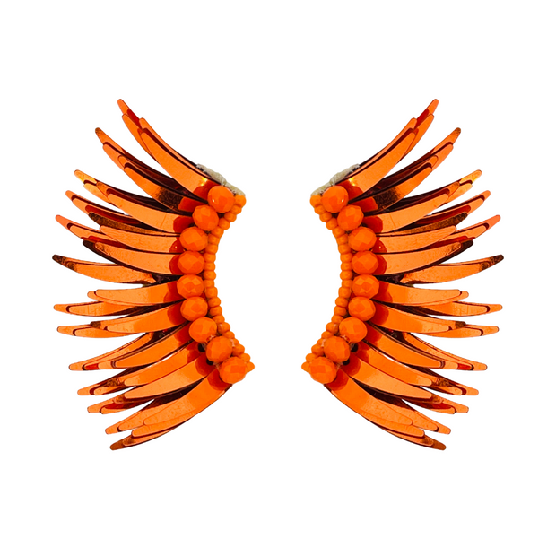 Orange Angel Wing Earrings