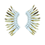 White Gold Angel Wing Earrings