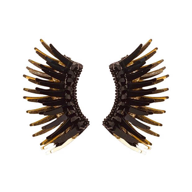 Black Gold Angel Wing Earrings