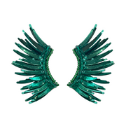 Emerald Green Wing Earrings 