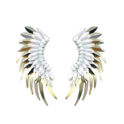 White Gold Angel Wing Earrings