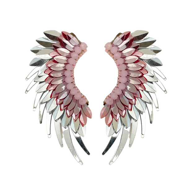 Lilac Silver Angel Wing Earrings