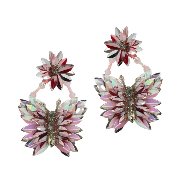 Lilac Silver Butterfly Earrings