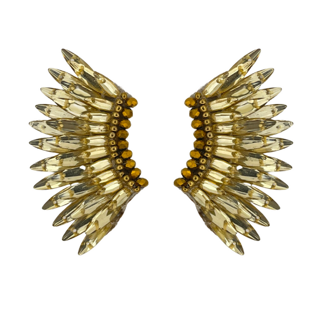 Gold Crystal Wing Earrings