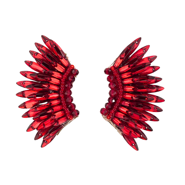 Red Crystal Wing Earrings