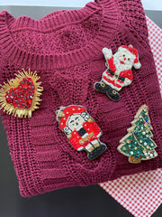 Christmas embellished brooch