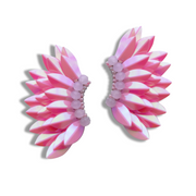 Small Wing Earrings-Iridescent Pink