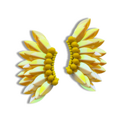 Small Wing Earrings-Iridescent Yellow