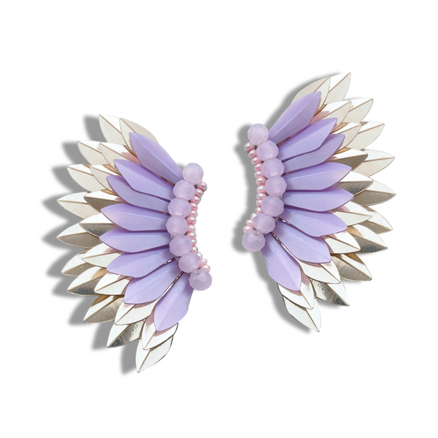 Small Wing Earrings-Lavender Rose Gold