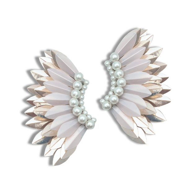 Small Wing Earrings-Pastel Pink Rose Gold