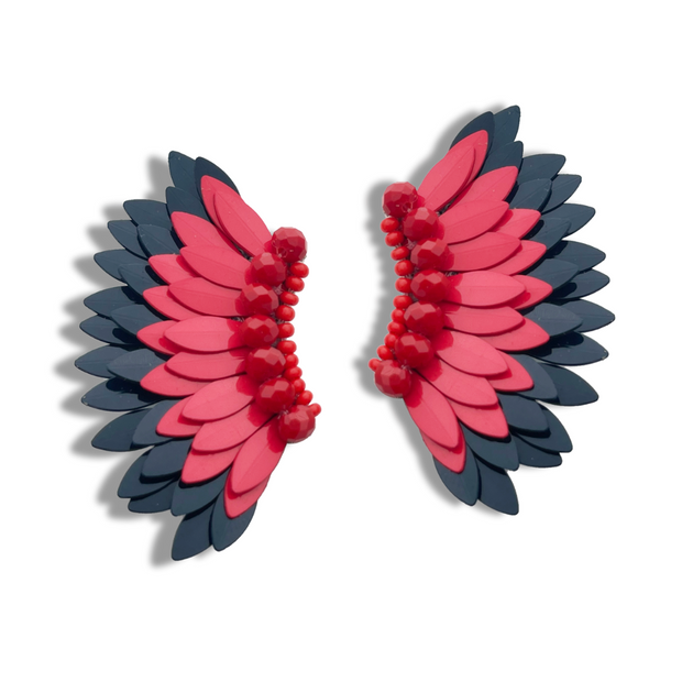 Red & Black Wing Earrings