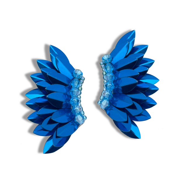 Small Wing Earrings-Royal Blue