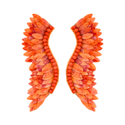 Orange Statement Wing Earrings 